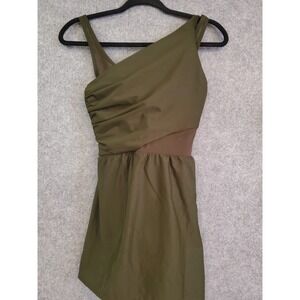 NWOT Miraclesuit Alina Swim Dress One Piece Olive Green Nori Swimsuit Size 8